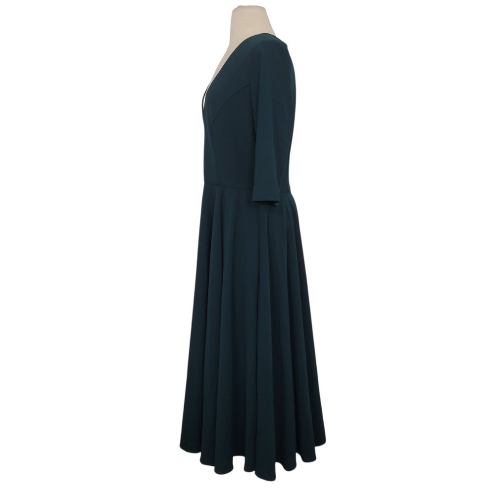 NWT Anthropologie BHLDN Valdis Dress Sz 12 Holly Emerald Green Fit & Flare - Picture 7 of 12